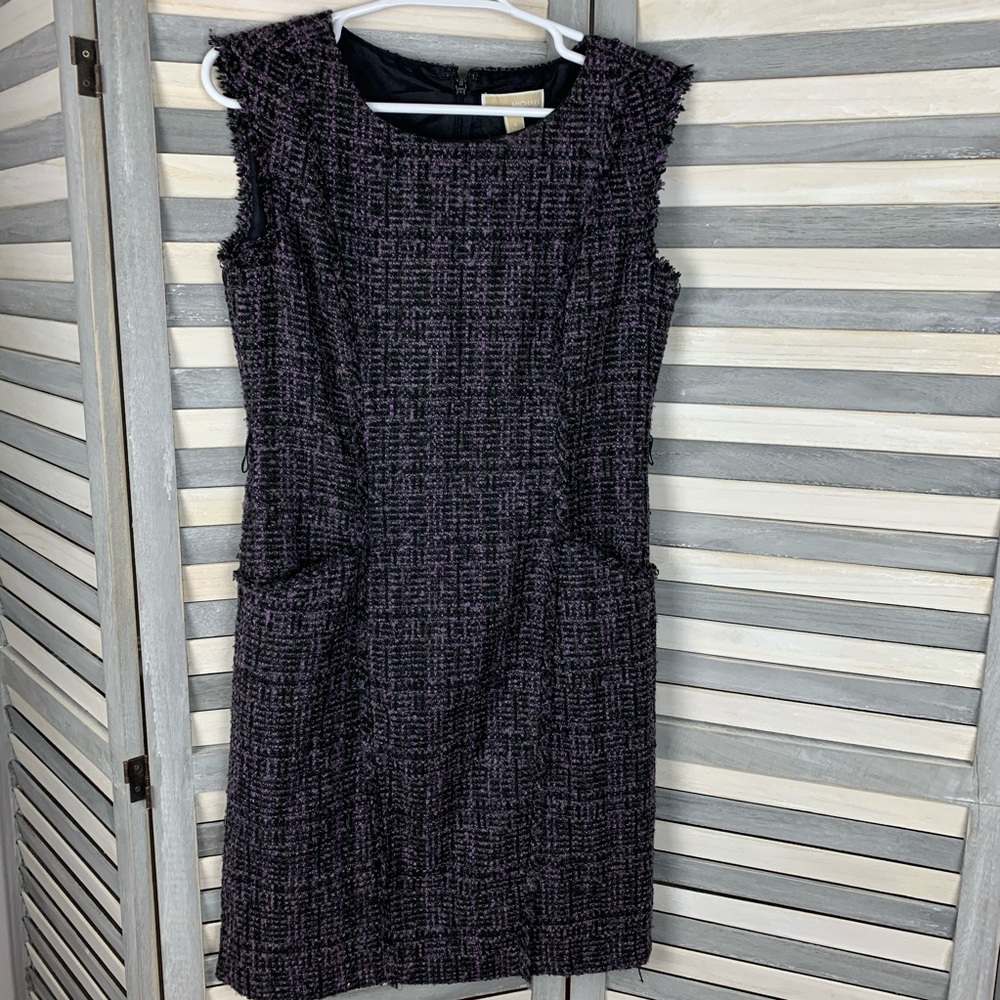 Michael Michael Kors Black Purple Tweed Dress